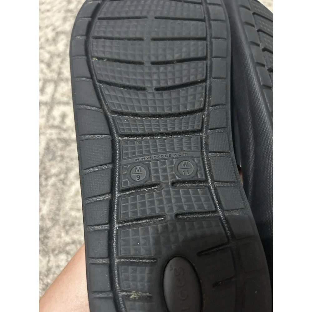literide crocs Black Slides Unisex Women's 11 Men's 9